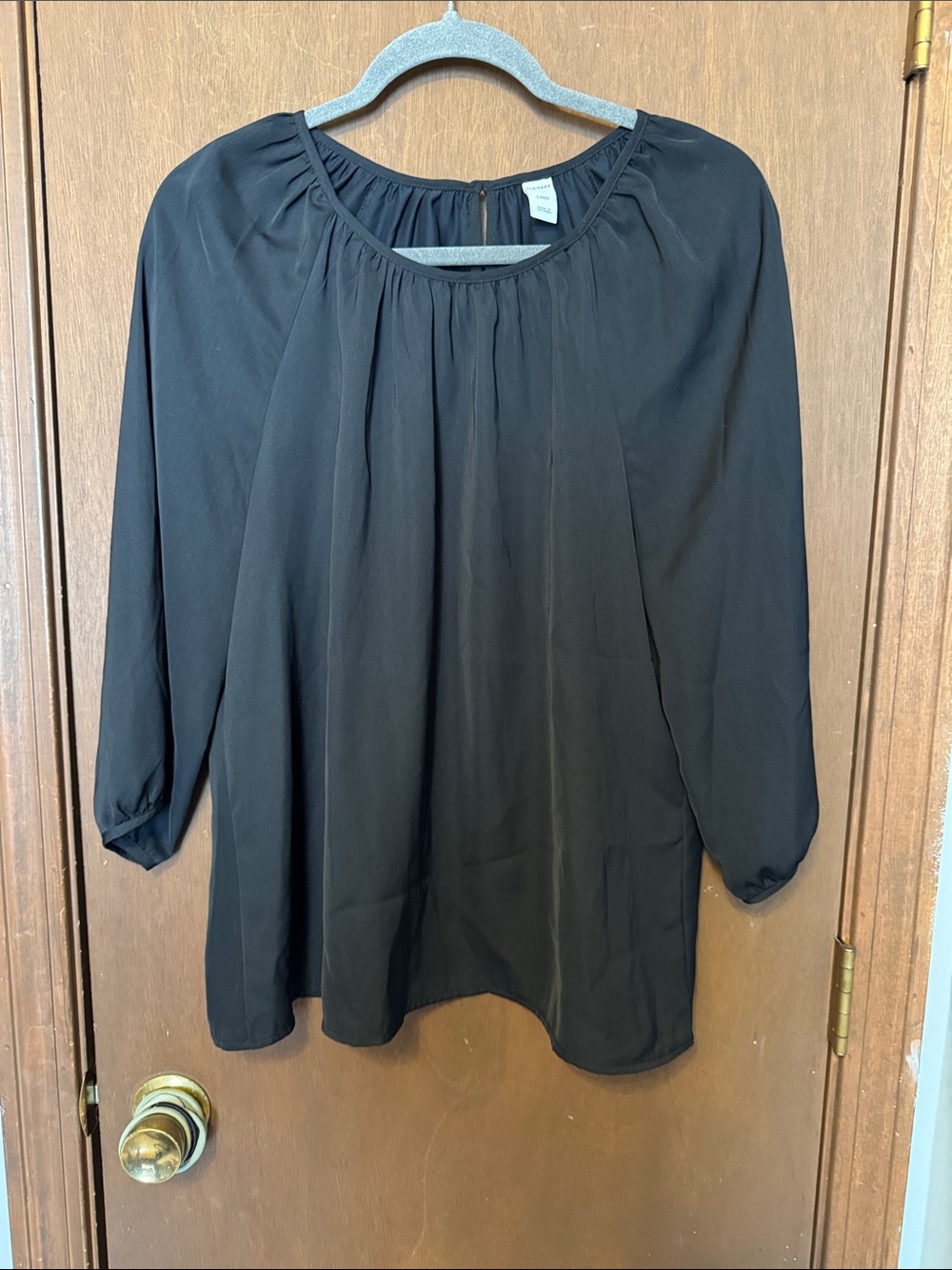 Old Navy Black Long Sleeve Peasant Blouse